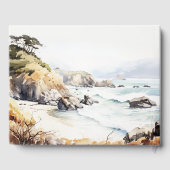 Big Sur, California Watercolor Landscape Wedding Gästebuch (Rückseite)