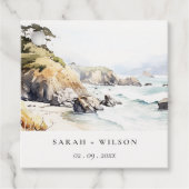 Big Sur, California Watercolor Landscape Wedding Geschenkanhänger (Vorderseite)