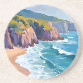 Big Sur, California Watercolor Ocean Painting Getränkeuntersetzer