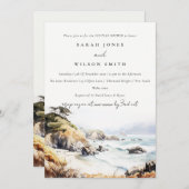 Big Sur California Watercolor Scape Couples Shower Einladung (Vorne/Hinten)