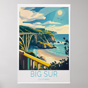 Big Sur Carmel Beach California Reiseplakat, Big Poster