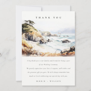 Big Sur, Kalifornien Aquarell-Landschaft-Hochzeit Dankeskarte