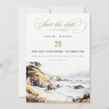 Big Sur, Kalifornien Aquarell-Landschaft-Hochzeit