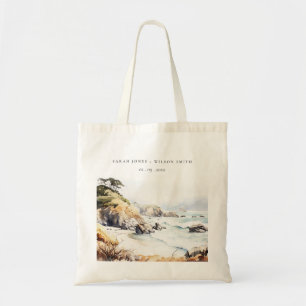 Big Sur, Kalifornien Aquarell-Landschaft Hochzeit Tragetasche
