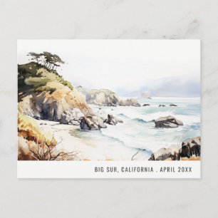 Big Sur, Kalifornien Aquarell-Landschaft Reise Feiertagspostkarte