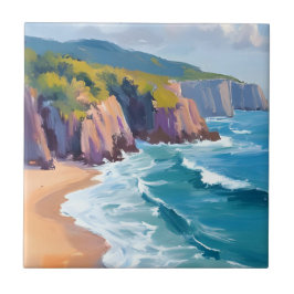 Big Sur, Kalifornien Aquarell-Ozean-Malerei Fliese