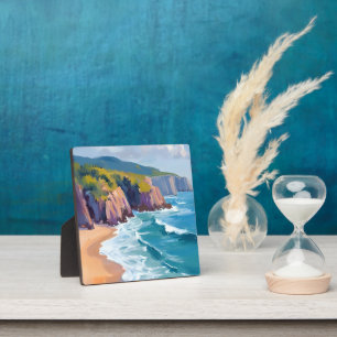 Big Sur, Kalifornien Aquarell-Ozean-Malerei-Kunst Fotoplatte