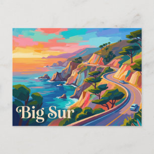 Big Sur Kalifornien Central Coast Reise Sonnenunte Postkarte