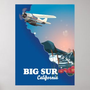 Big Sur Kalifornien Karte Poster