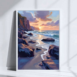 Big Sur, Kalifornien, Küstenkunstmalerei Poster
