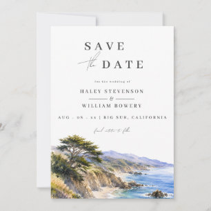 Big Sur Kalifornien Küstenlandschaft Wasserfarbe C Save The Date