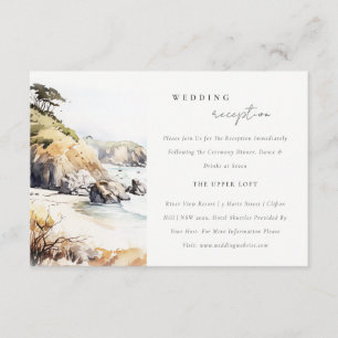 Big Sur, Kalifornien Landschaft Hochzeitsempfang Begleitkarte