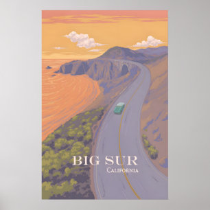 Big Sur Kalifornien Reiseplakat Poster