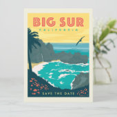 Big Sur Kalifornien | Termin vormerken Save The Date (Stehend Vorderseite)