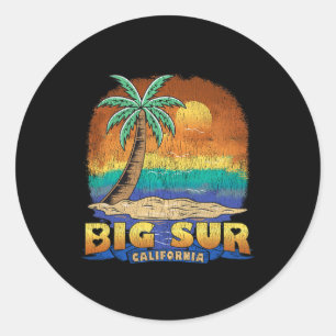 Big Sur Kalifornien Vintage abgenutzt Souvenir Runder Aufkleber