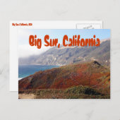 Big Sur, kalifornische Landschaft Postkarte (Vorne/Hinten)