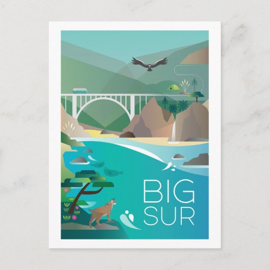 Big Sur, kalifornische Postkarte (Vorderseite)