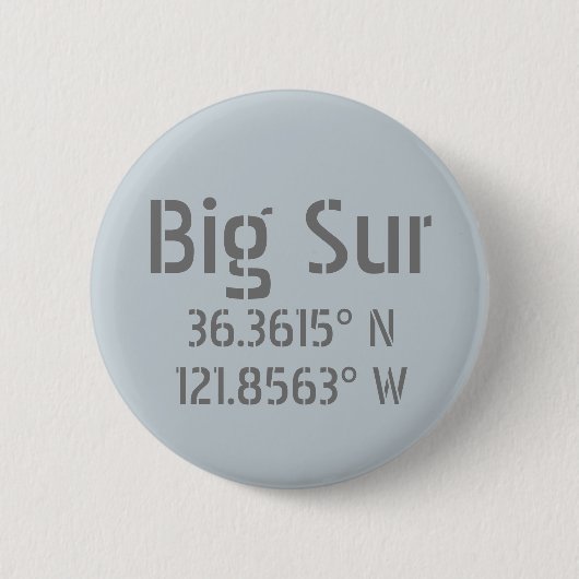 Big Sur Latitude Longitude Button (Vorderseite)