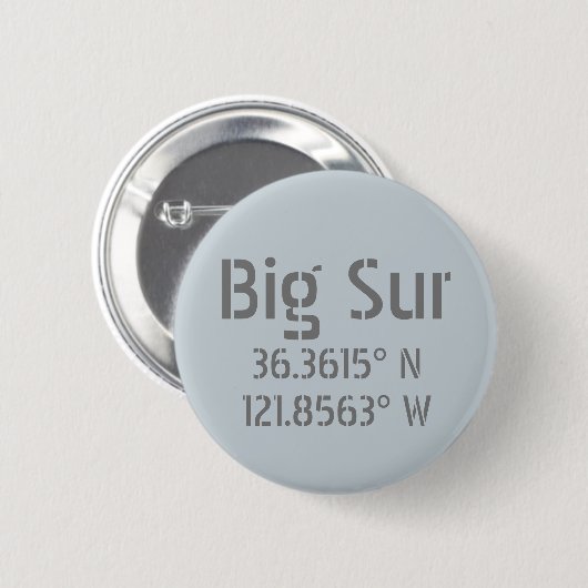 Big Sur Latitude Longitude Button (Vorne & Hinten)
