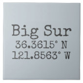 Big Sur Latitude Longitude Fliese (Vorderseite)