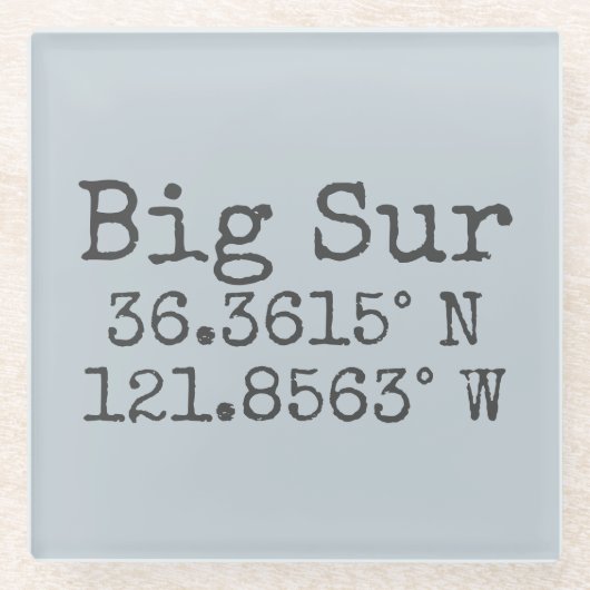 Big Sur Latitude Longitude Glasuntersetzer (Vorderseite)
