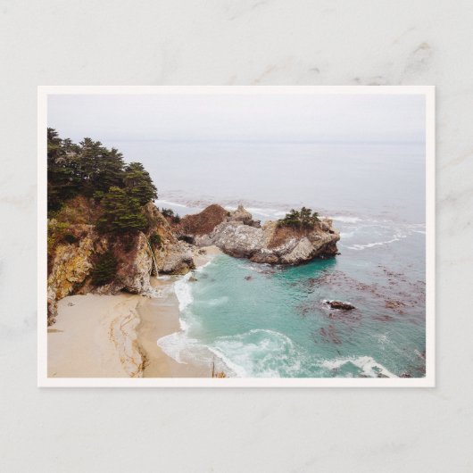 Big Sur Mcway Falls Wasserfall Foto Postkarte (Vorderseite)
