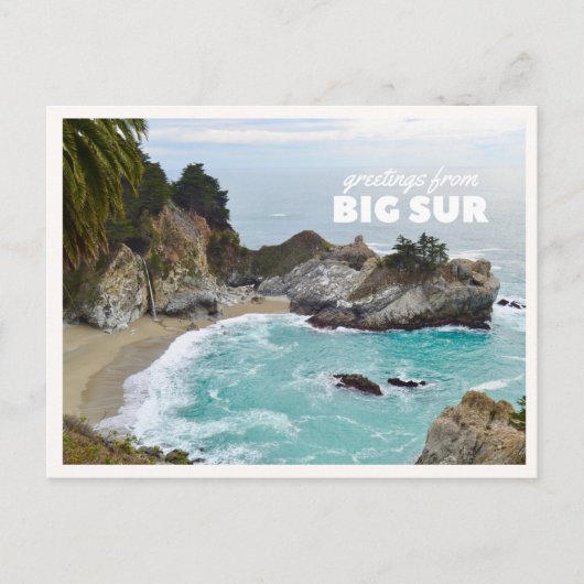 Big Sur McWay Wasserfall Pacific Coast Highway Postkarte (Vorderseite)