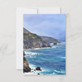 Big Sur Ocean Cliff Sea Art Flat Note Card Dankeskarte (Vorderseite)