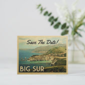Big Sur Save the Date Vintage Postkarten (Stehend Vorderseite)