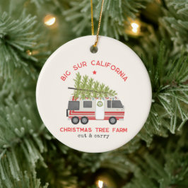 Big Sur Weihnachtsbaumfarm Vintag RV Camper Keramik Ornament