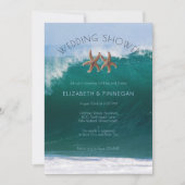 Big Surf Starfish Couple Polterabend Einladung (Vorderseite)