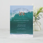 Big Surf Starfish Couple Polterabend Einladung (Stehend Vorderseite)