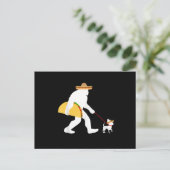 Big tacero sombrero chihuahua dog bigfoot cinco postkarte (Stehend Vorderseite)