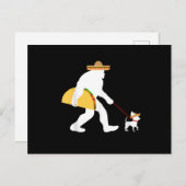 Big tacero sombrero chihuahua dog bigfoot cinco postkarte (Vorne/Hinten)