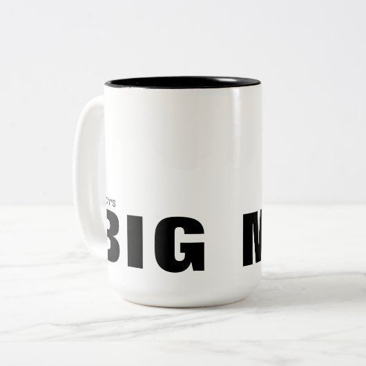 Big Tasse Personalizable Black Text Typografy (Vorderseite Links)