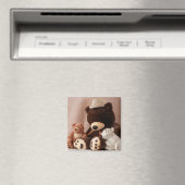 Big Teddy Bären Family Foto 3 Magnet (In Situ (Geschirrspüler))