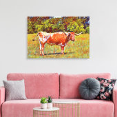 Big Texas Longhorn Kuh Leinwand Drucken (Insitu (Wohnzimmer))