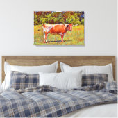 Big Texas Longhorn Kuh Leinwand Drucken (Insitu (Schlafzimmer))