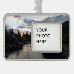 Big Thompson River bei Sunrise Rahmen-Ornament Silber