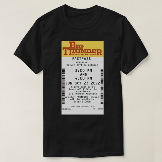 Big Thunder Mountain Fastpass 2022 Klassischer T - T-Shirt (Design vorne)