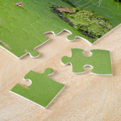 Big Tiger schwimmen mit grünen Blättern Puzzle (Seite)