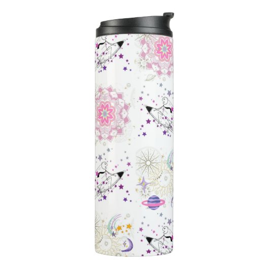 Big Time and Space Mandala Patchwork Muster Thtern Thermosbecher (Nach links gedreht)