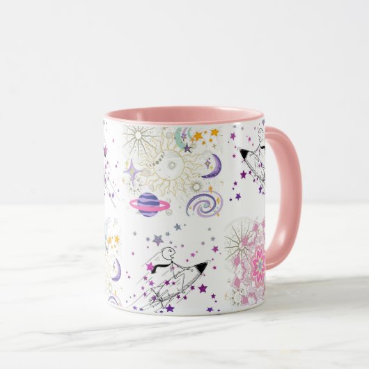 Big Time and Space Mandala Patchwork Pattern Coffe Tasse (VorderseiteRechts)