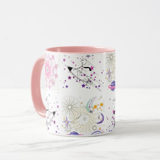 Big Time and Space Mandala Patchwork Pattern Coffe Tasse (Vorderseite Links)