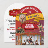 Big Top Circus Birthday Party Einladung (Vorne/Hinten)