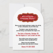 Big Top Circus Birthday Party Einladung (Rückseite)
