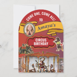 Big Top Circus Birthday Party Einladung