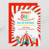Big Top Circus Geburtstagseinladung Einladung (Vorne/Hinten)