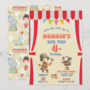 Big Top Circus Geburtstagseinladung Einladung
