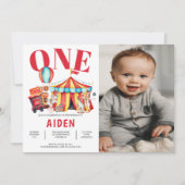 Big Top Circus Karneval 1. Foto Geburtstag Einladung (Vorderseite)